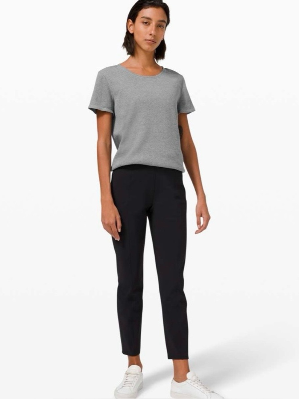 lululemon athletica love crew 
Gray Short Sleeve Waffle Knit Tee